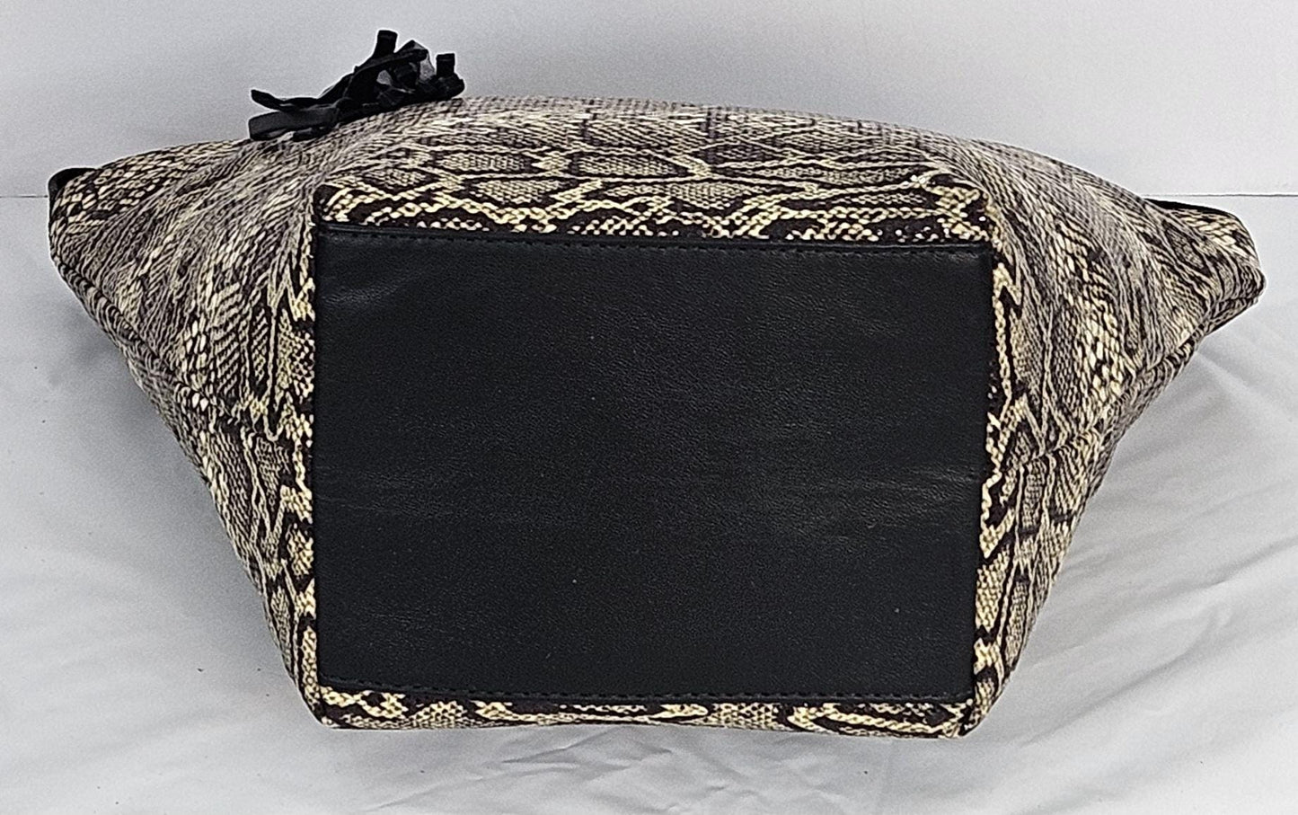 Snakeskin Print Genuine Leather Handbag - Universal Use - Made in USA