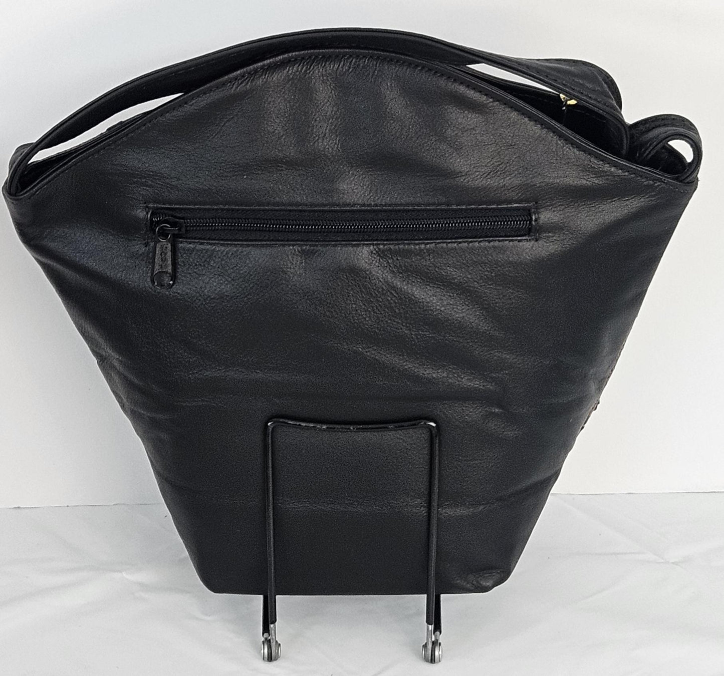 Black & Brown Zigzag Genuine Leather Handbag - Made in USA