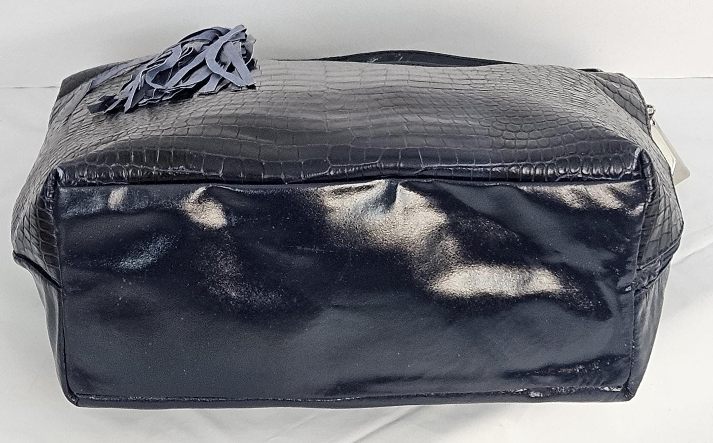 Navy print with navy Patton leather Handbag!#Tr843Np/np Made in USA!
