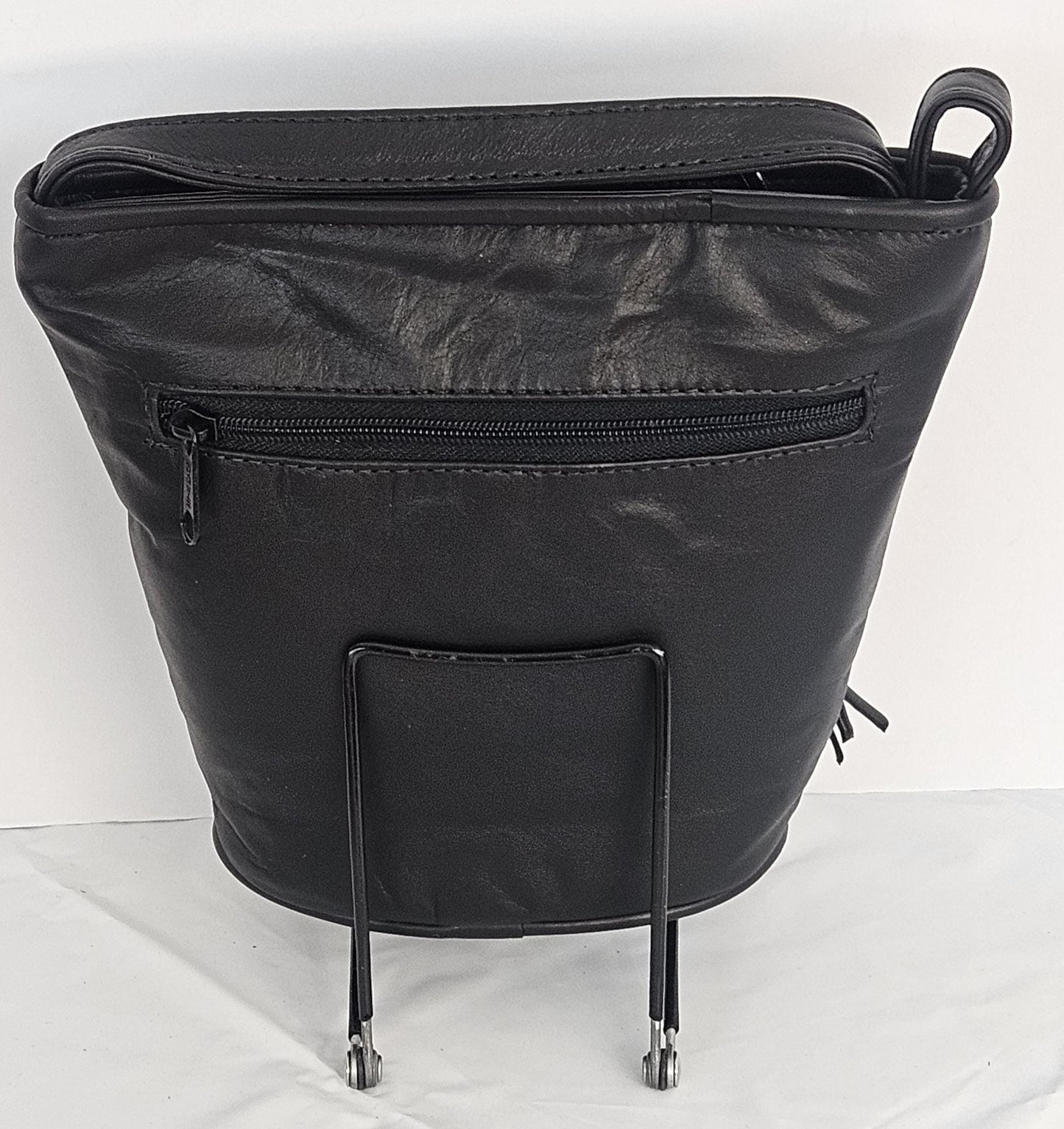 Black Leather Handbag: Diamond Stitch Crossbody Purse, Made in USA