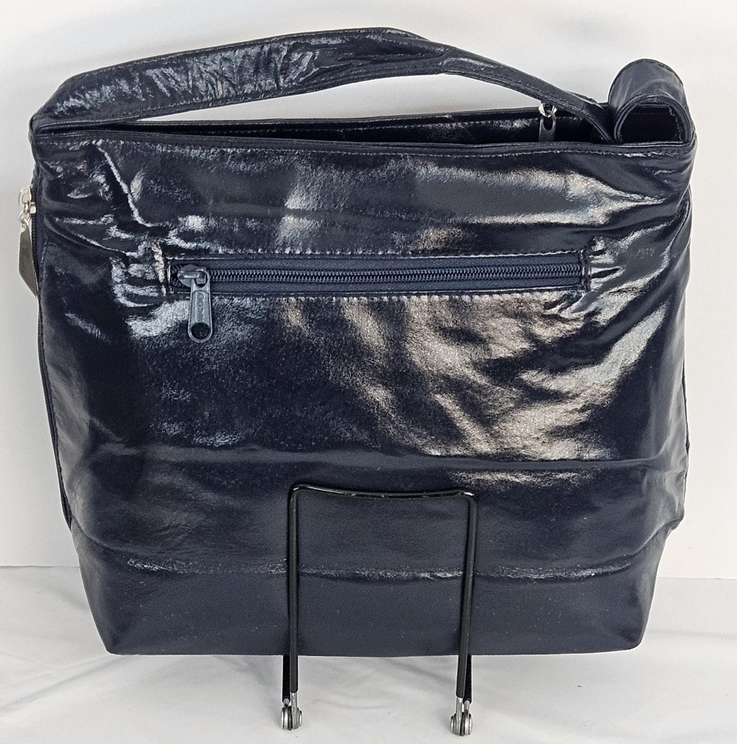 Navy print with navy Patton leather Handbag!#Tr843Np/np Made in USA!