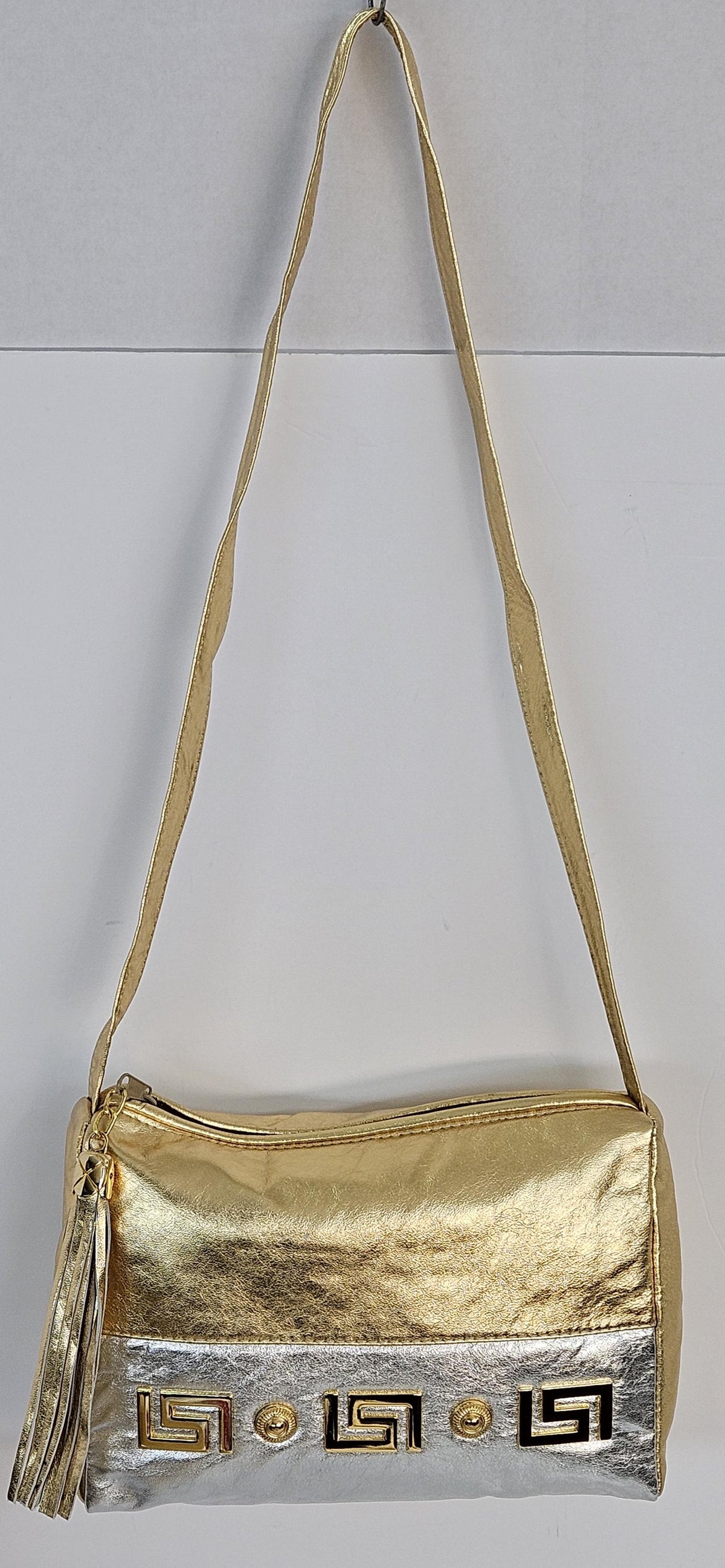 Gold & Silver Metallic Genuine Leather Handbag - Made in USA