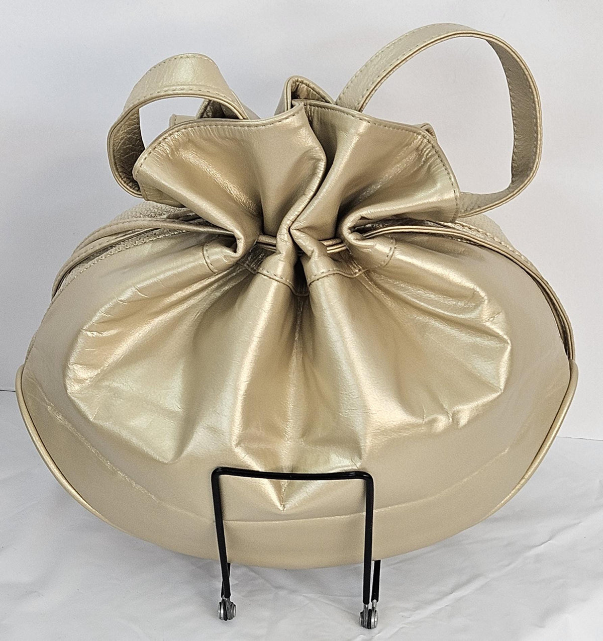 Champagne Print Drawstring Shoulder Bag - Made in USA
