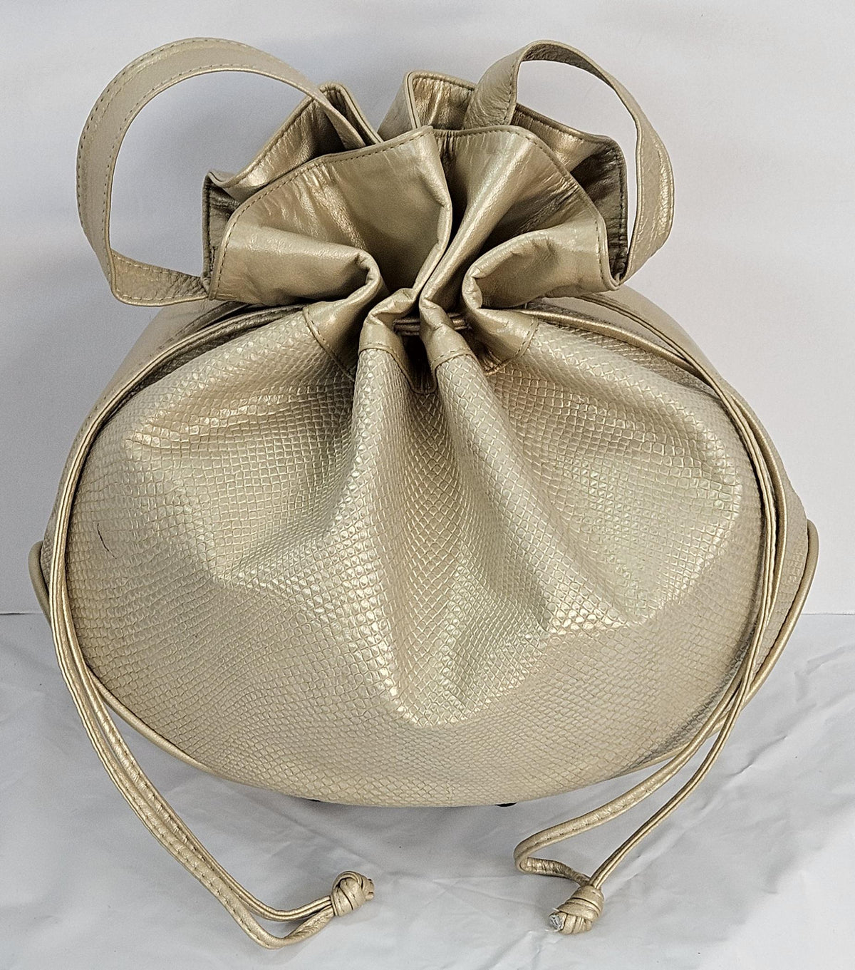 Champagne Print Drawstring Shoulder Bag - Made in USA