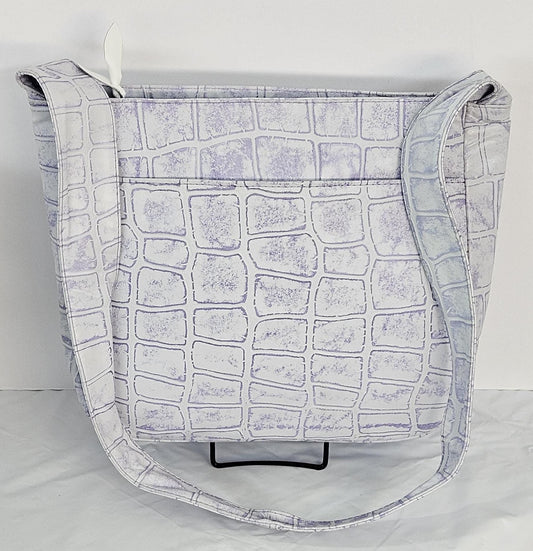 Purple print Leather Handbag! Made in USA.#Tr8003Pp.