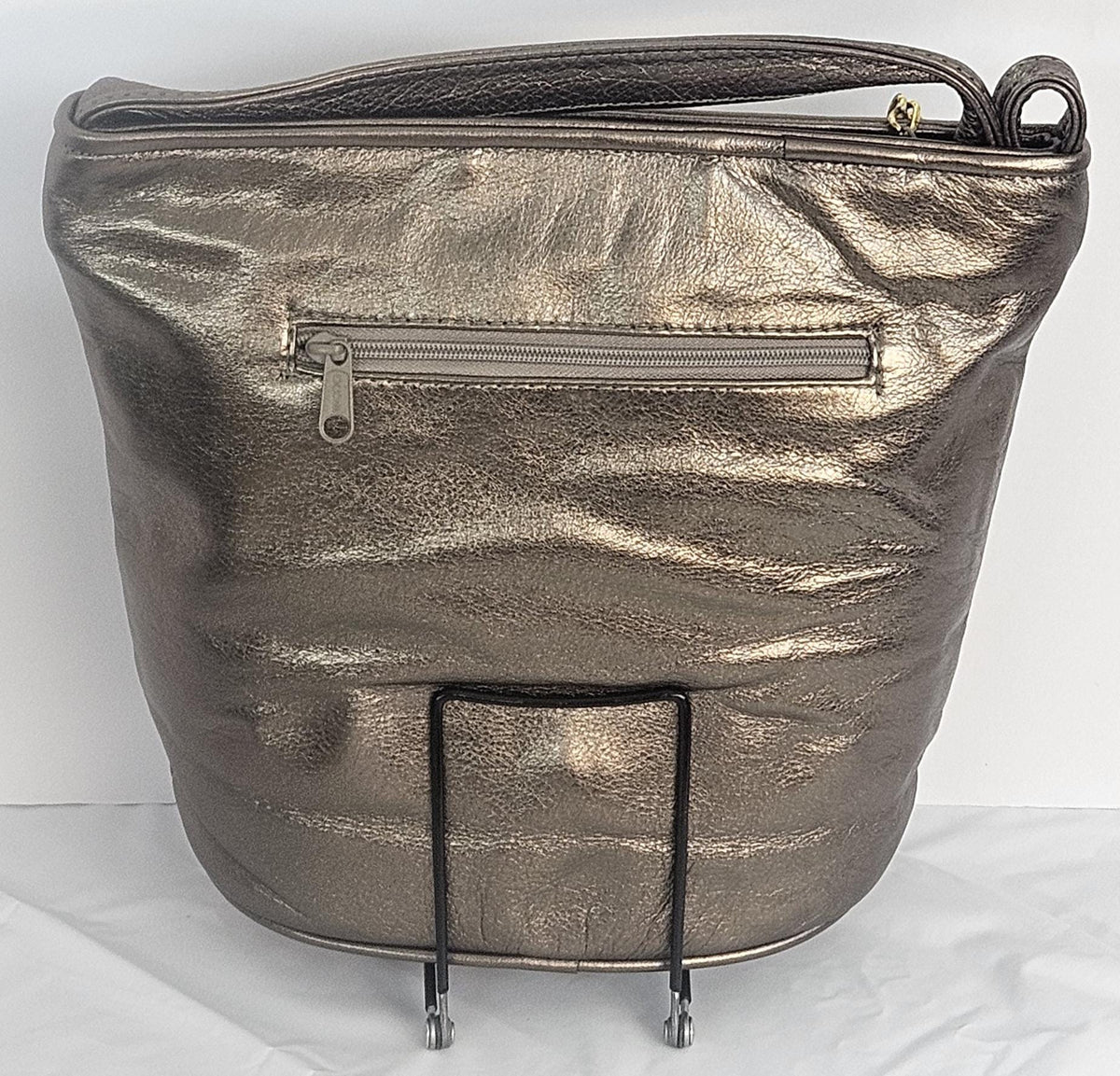 Handmade Pewter & Diamond Cut Leather Handbag - Made in USA