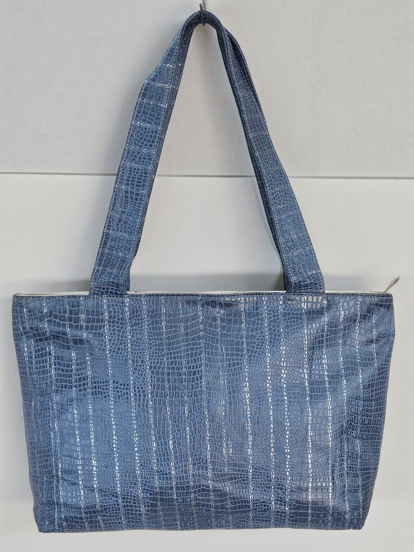 Denim blue print Genuine Leather bag #TR11-13.Made in USA(031525)