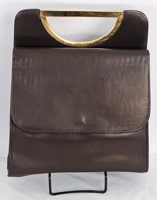 Brown Doctor Genuine leather handbag.TR-Docter-br.Made in USA.